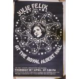 A 1960s vintage poster for Julie Felix appearing at the Royal Albert Hall