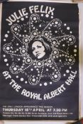 A 1960s vintage poster for Julie Felix appearing at the Royal Albert Hall