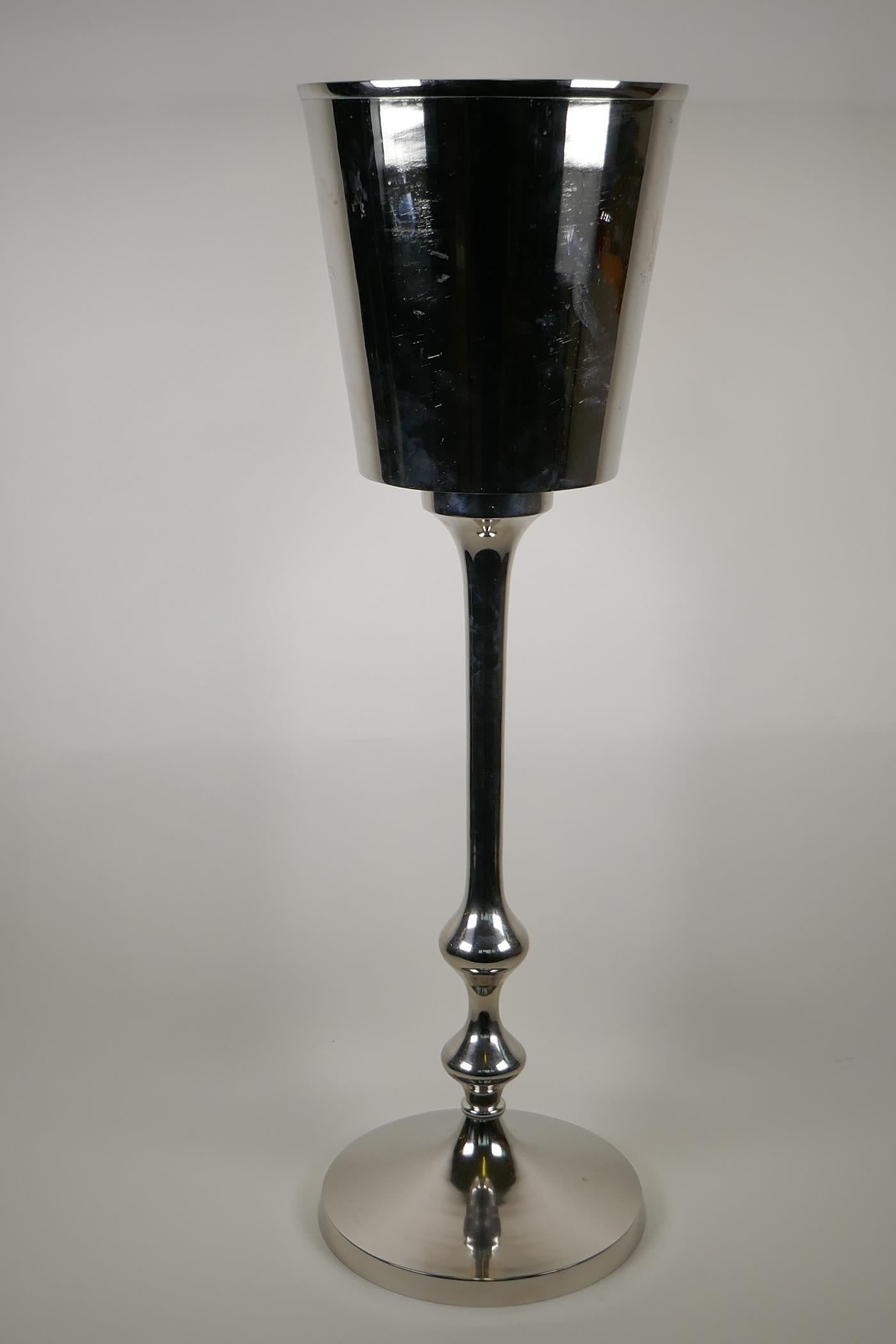 A electro plated pedestal champagne bucket, 32" high - Image 2 of 3