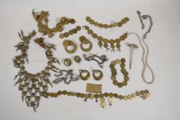 A small collection of vintage Turkmen tribal jewellery