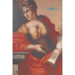 Portrait of a classical lady, antique oil on canvas, 20" x 16"
