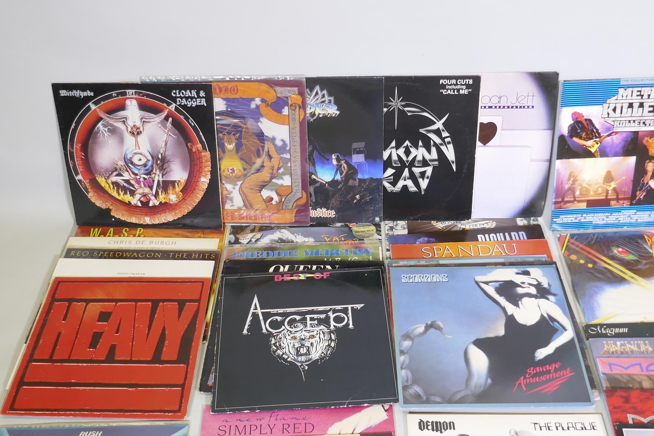 A quantity of 12" metal and rock vinyl LPs including Metallica, Meatloaf, Thin Lizzy, Motorhead, - Image 12 of 16