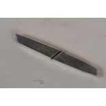 A Tiffany sterling silver letter opener, 4" long