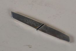 A Tiffany sterling silver letter opener, 4" long