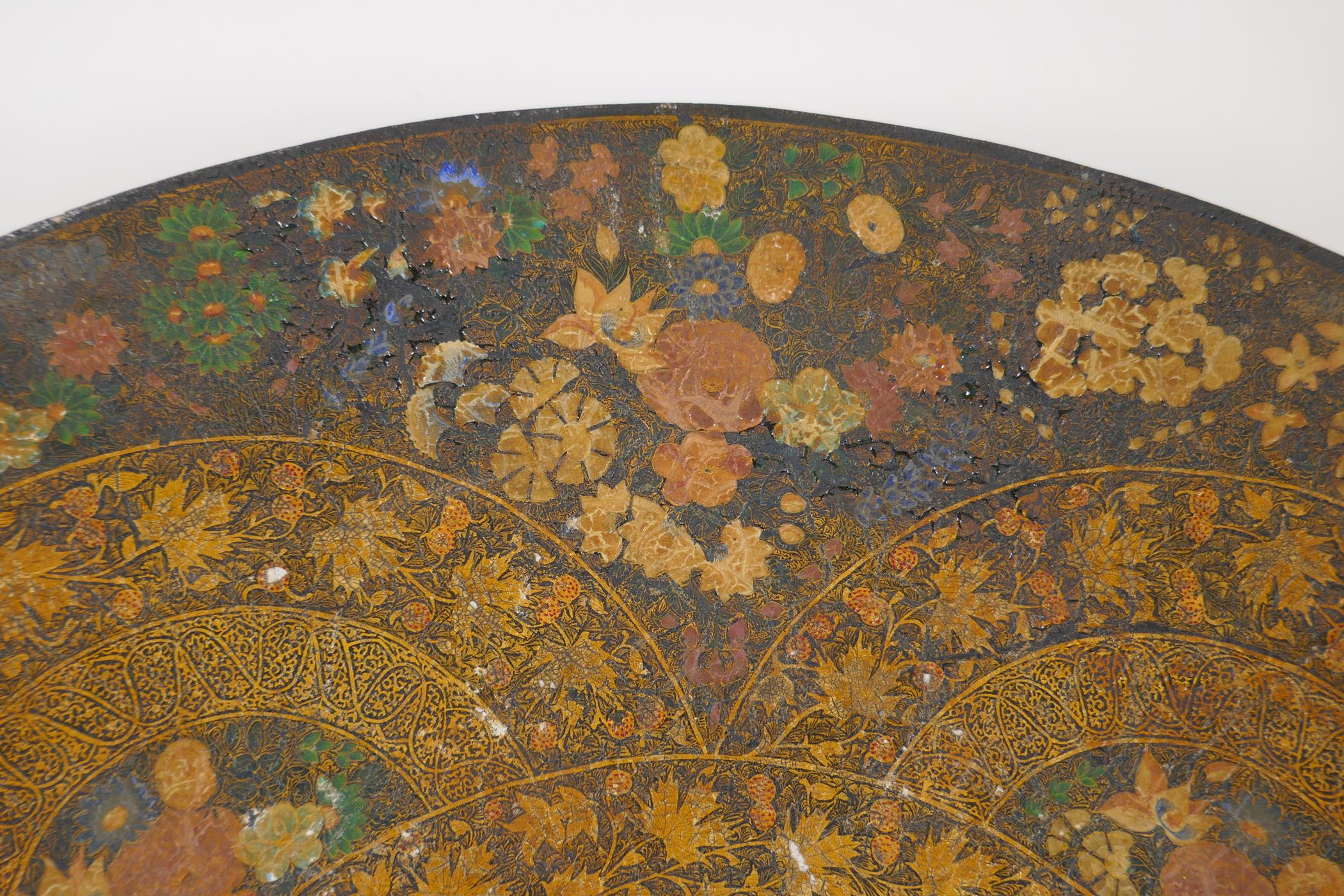 A Kashmir papier mache charger with millefiori and gilt decoration, 15" diameter - Image 4 of 13