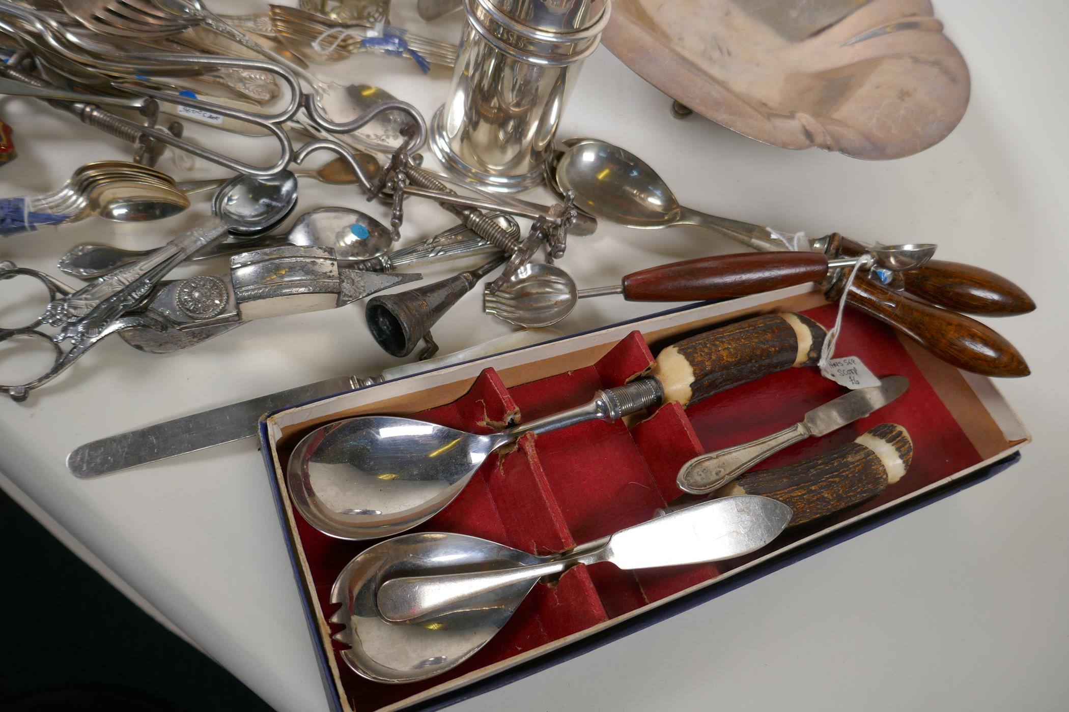 A quantity of silver and silver plated items including mirrors, flatware, coasters, Mappin & Webb - Image 6 of 7