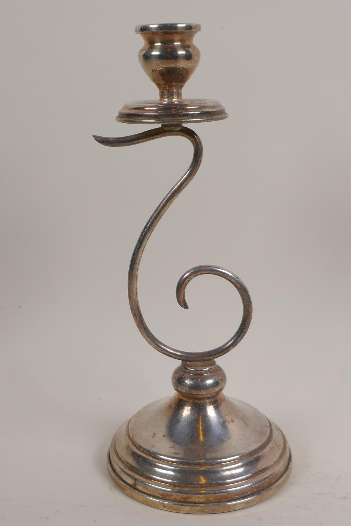 An Italian silver candlestick, 9" high, 162g