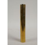A silver gilt cigar tube by G.H. James & Co, London, 1909, the cover engraved with a crown, 6½"