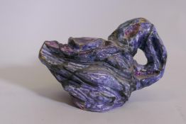 Colin Saunders, studio pottery tea pot, impressed to base, Cast Mall, Colin Saunders 1984, 7" high