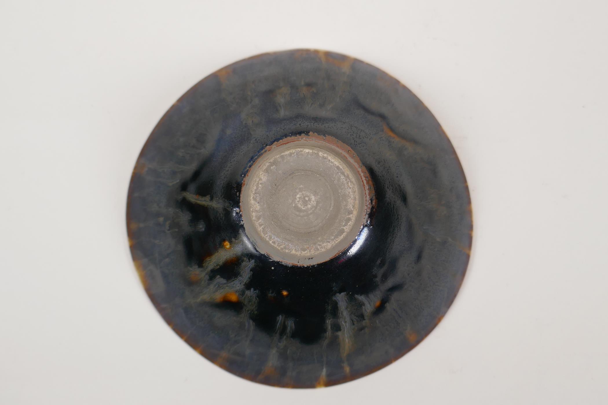 A Chinese Cizhou kiln conical bowl with a tortoise shell glaze, 6½" diameter - Image 4 of 4