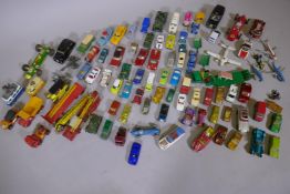 A quantity of toy motor cars, Dinky, Matchbox, Corgi, Tri-Ang, Whizzwheels etc