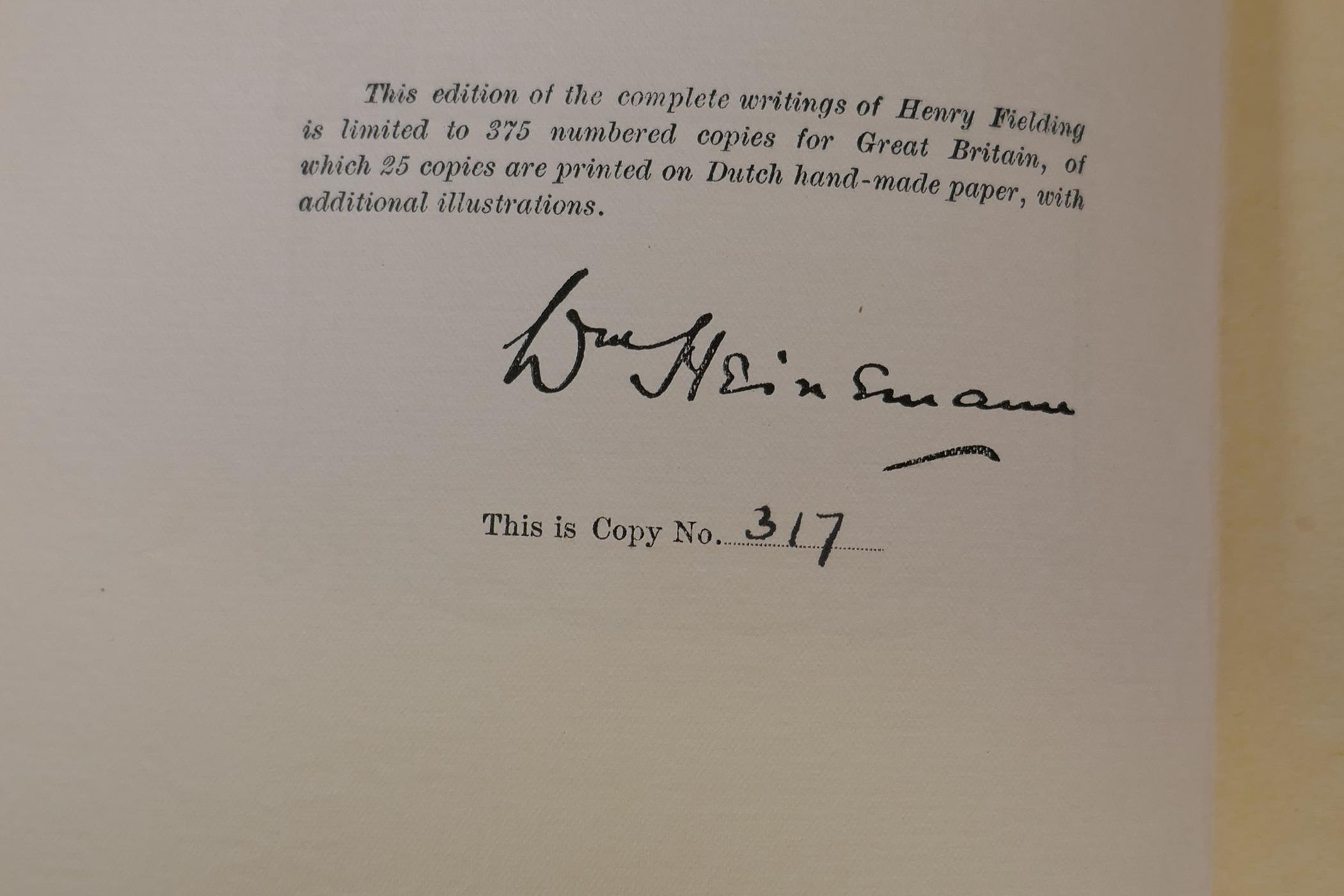 The writings of Henry Fielding, Plays and Poems, five volumes, no 317/375 limited edition, published - Image 10 of 11