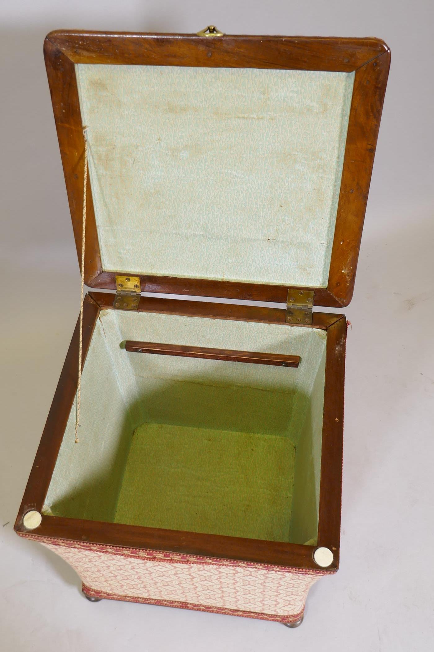 A C19th shaped workbox/stool, 16" x 15" x 16" - Image 3 of 3