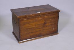 A C19th pine box, 24" x 13" x 15"