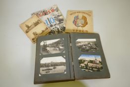 A postcard album, inscribed 'Commenced July 4th 1913' containing postcards with views of France,