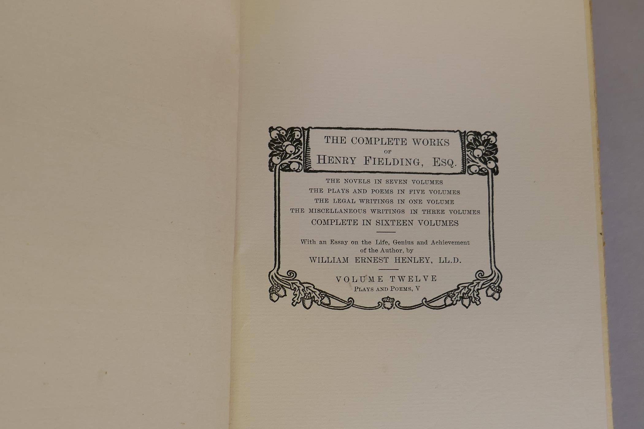 The writings of Henry Fielding, Plays and Poems, five volumes, no 317/375 limited edition, published - Image 9 of 11