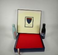 Aspinal of London leather photo album, boxed, a Downing Street flask, and another
