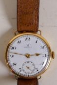 An Omega wrist watch in 18ct gold case, AF