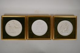Three plaster relief plaques after Bing and Grondahl's Thorvaldsen 'Four Seasons' series,