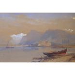 Thomas Leeson Rowbotham, boats on a north Italian lake, dated 1856, signed watercolour, 6" x 9"