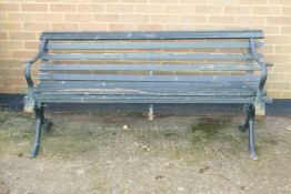A Victorian cast iron garden bench, bears label Panklibanon Ironmongery Co, 56 Baker Street, AF, 68"