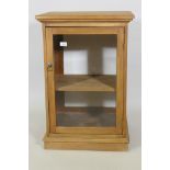 A glazed hardwood side cabinet, 22" x 19", 32" high