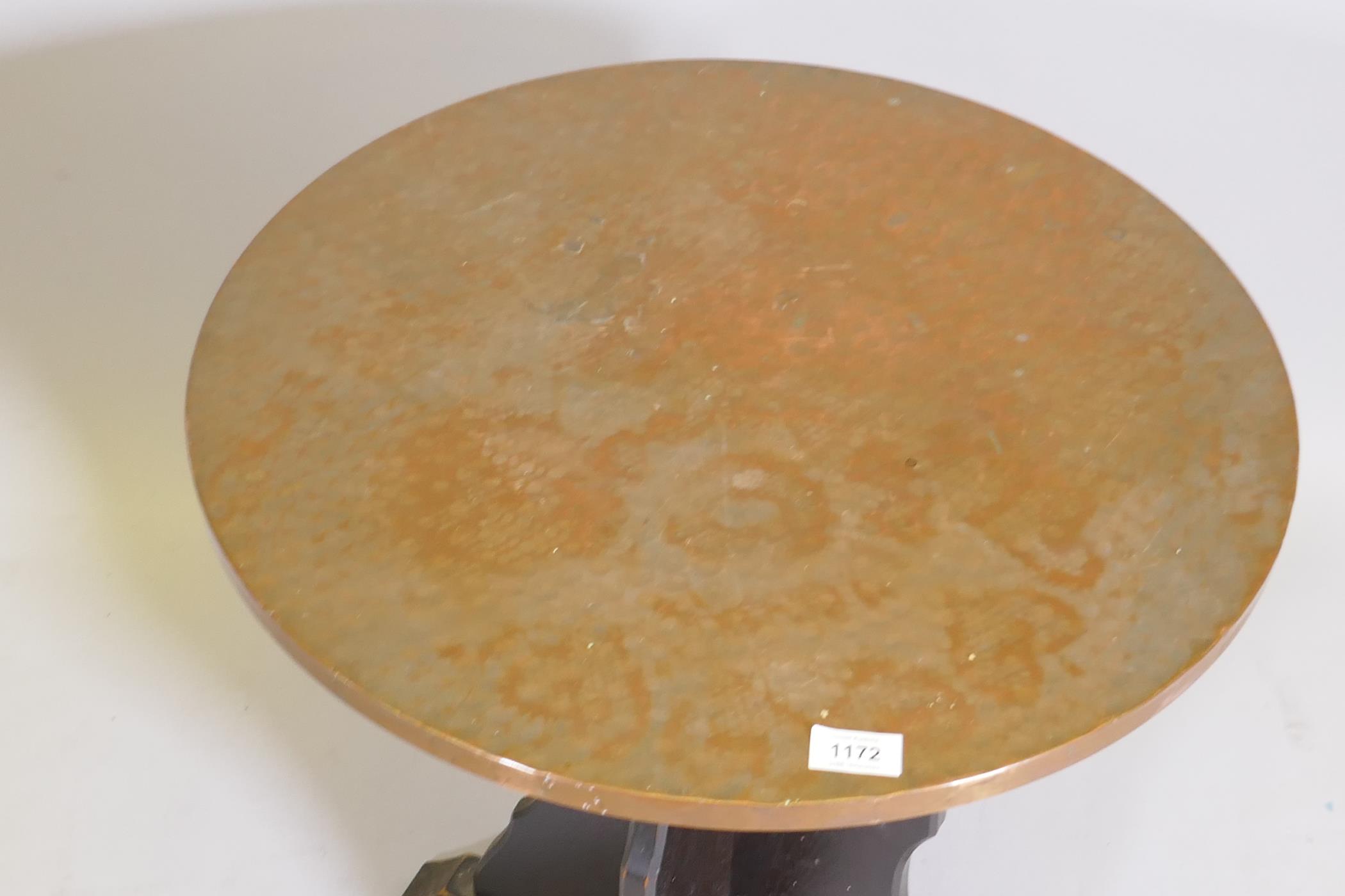 A copper top pub/occasional table, 22" diameter - Image 2 of 2