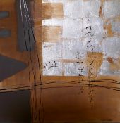 Kati Saqui, abstract, mixed media on canvas, 35" x 35"