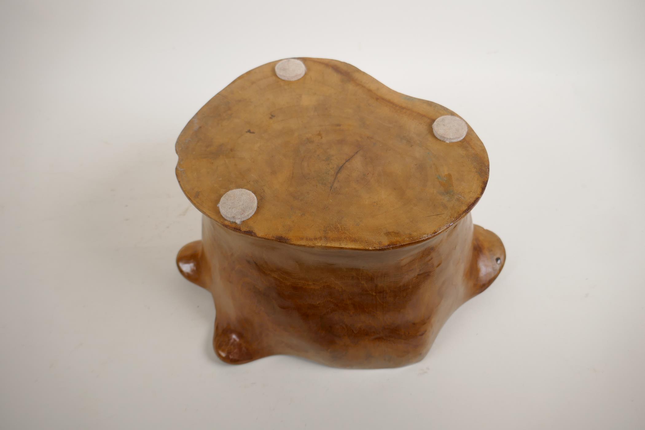A carved root wood bowl, 7" high - Image 5 of 5