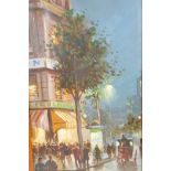 Street scene, signed Le Fort (?), oil on canvas, 11½" x 23", and another similar