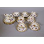 Hammersley six place part tea service, 'Dresden Sprays', No 12673, the saucers marked T. Goode and