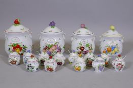 A set of four Brooks and Bentley graduated storage jars, largest 10" high, and a set of preserve