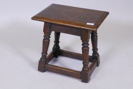 A joynt stool with pegged joints, 16" x 11" x 15"