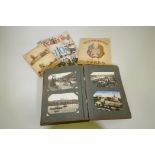 A postcard album, inscribed 'Commenced July 4th 1913' containing postcards with views of France,