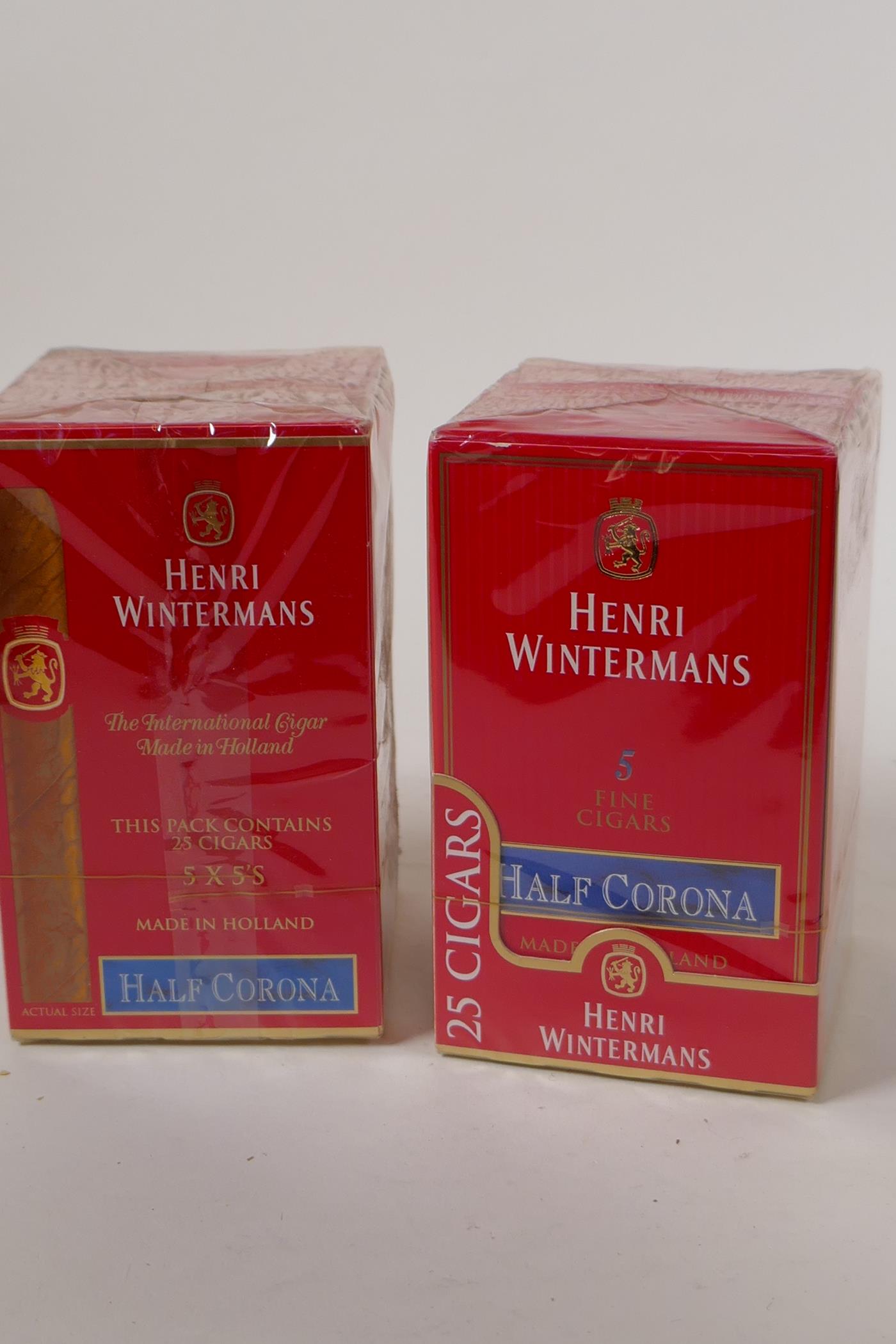 Two packs of 25 Henri Winterman's Half Corona cigars