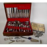 A canteen of silver and silver plated cutlery, several different manufacturers, mostly German, and