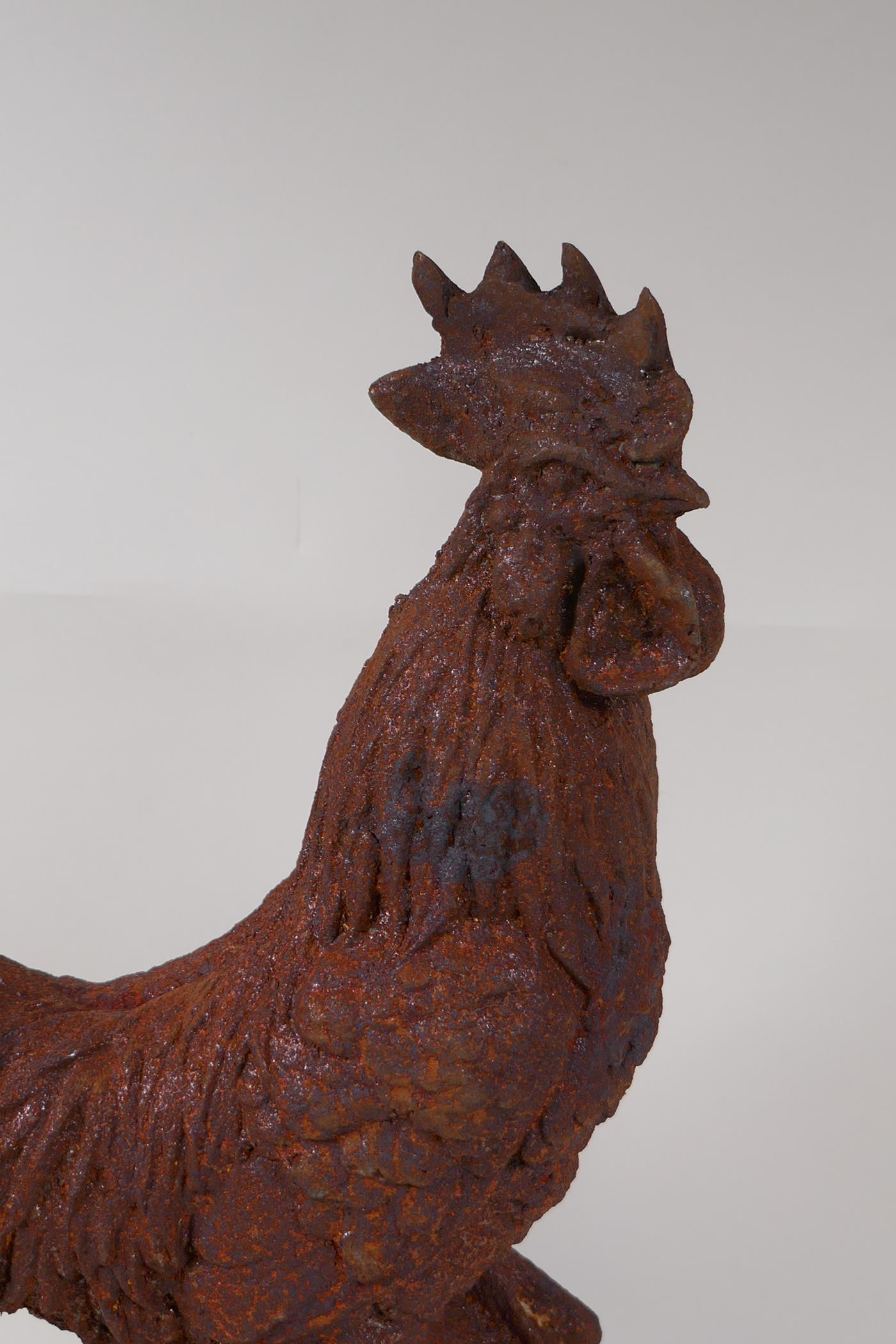 A cast iron garden figure of a cockerel, 16" high - Image 2 of 3