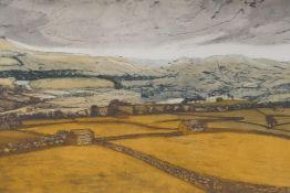 Frances Clair Miller, limited edition aquatint of Wensleydale, signed, titled and numbered 75/75