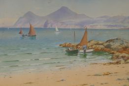 Warren Williams ARCA, (British, 1863-1941), Summertime by the sea, Welsh watercolour, 20½" x 13"