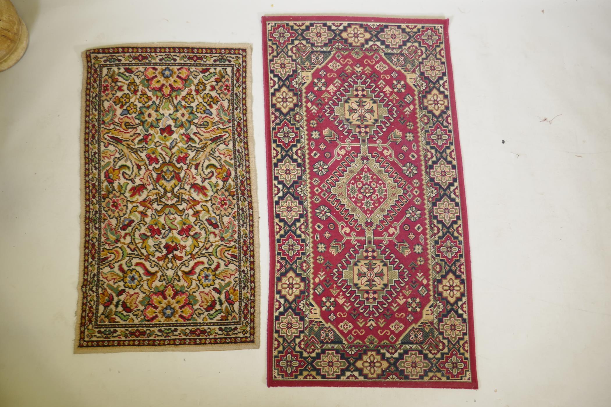 A Turkish blue ground Bokhara rug, a similar black ground Bokhara rug and two others, largest 68" - Image 12 of 12