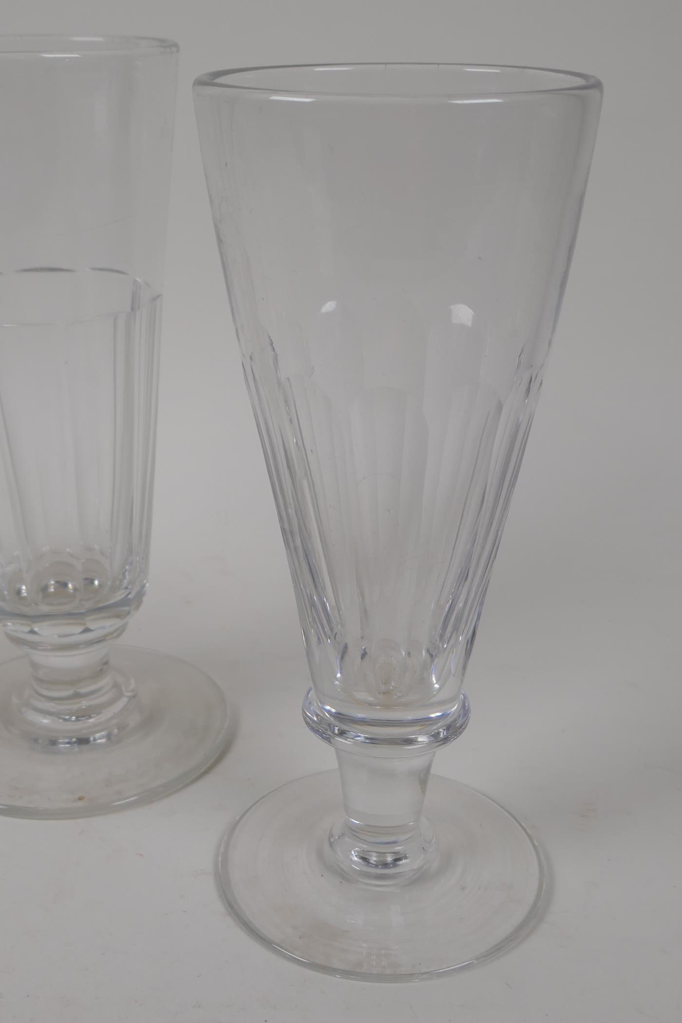 A pair of C19th ale glasses, 7½" high, and another similar - Image 3 of 3