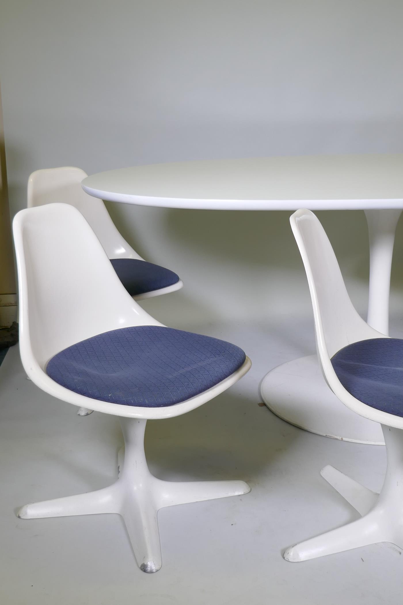 An Arkana tulip boardroom/dining table, No 30, and five Arkana 103 chairs and a 116 swivel chair, - Image 4 of 16