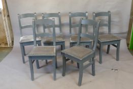 A set of six painted scullery chairs