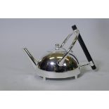 A Christopher Dresser style silver plated teapot, 6" high