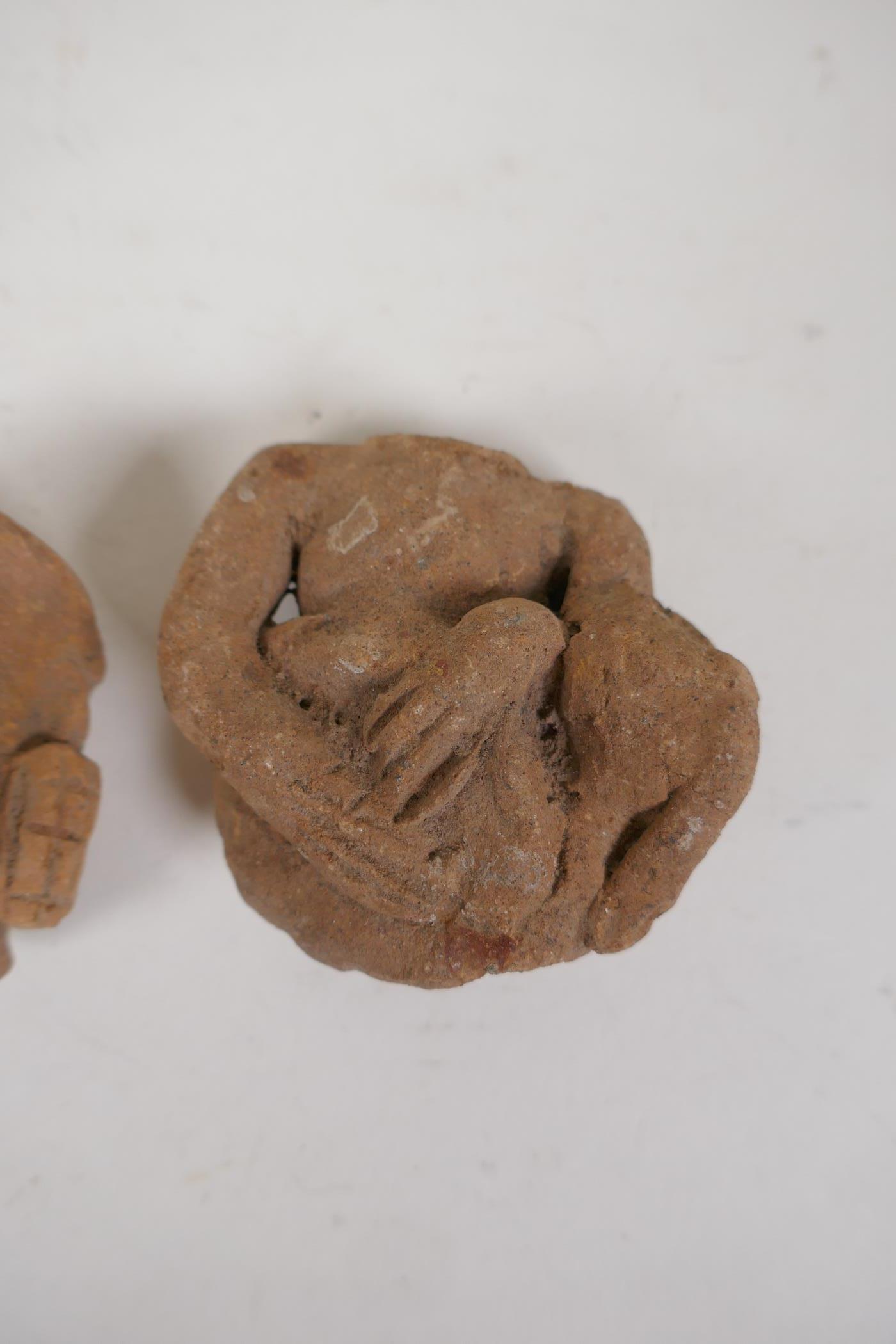 Four antique Indian terracotta busts, 3" - Image 8 of 8