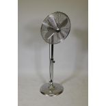 A chrome plate floor standing electric fan, 47" high