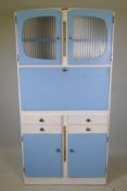 A vintage 1960s 'Shefco' kitchen/larder cabinet with a fall front and fitted interior, 36" x 16",