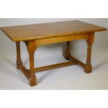 An elm refectory table, 60" x 35" x 30" high