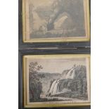 Pietro Parboni, a pair of antique Italian black and white engravings of the Tivoli waterfalls, date