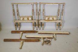 An early C19th Italian neo-classical painted and parcel gilt decorated day bed, AF, ends 29" x 34"